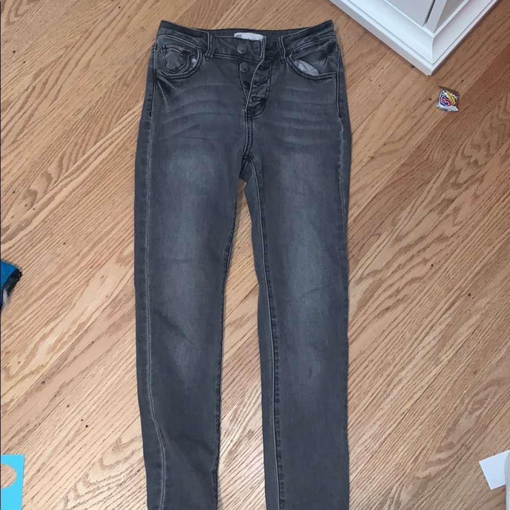 Dark grey high rise jeans